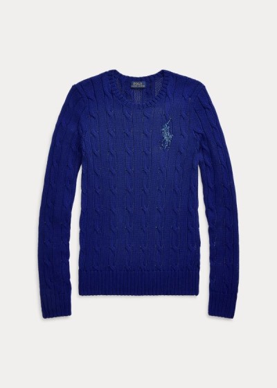 Sueter Polo Ralph Lauren Mujer Azul Rey Azules - Cable-Knit Cotton - IWDGO5631